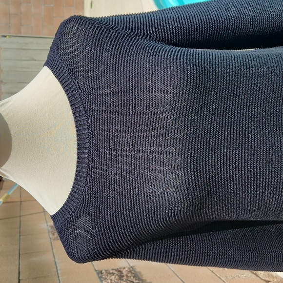 Loft Black Sweater with Eyelet Lace Hem - Size Medium - Picture 2 of 9